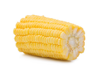 corn with water drops on a white background.