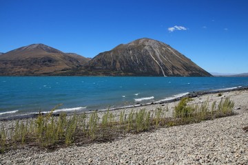 Ben Ohau Range and turquoise Lake Ohau