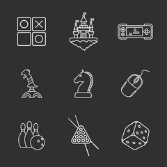 nine flat game icons 