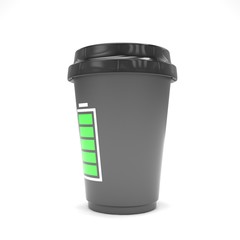 Coffee to go on white. 3d rendering.