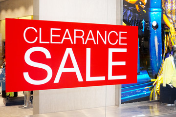 Clearance sale cut out in fashion mall