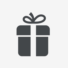 gift box icon with bow. 