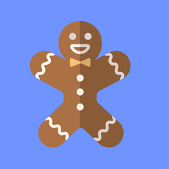Gingerbread man icon. Vector illustration. 