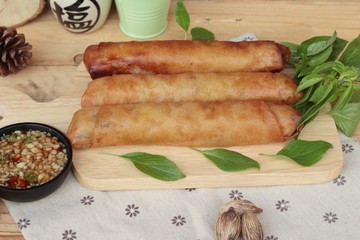 Fried spring rolls traditional for appetizer food.