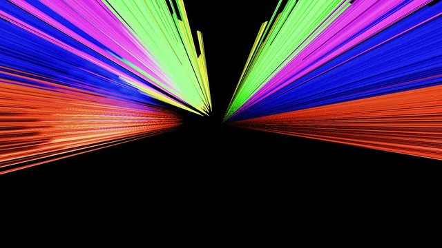 Abstracto de Explosion o Florecimiento de Rayos  Multicolores con Canal Alfa