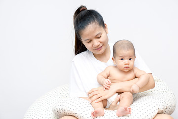 Asian mother and son