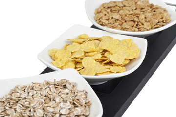Healthy Food - mix of cereals on a black tray