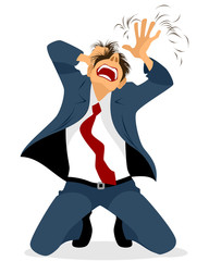 Businessman tearing hair