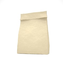 Lunch bag on white. 3d rendering.