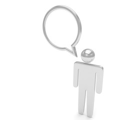 3d man with talk bubbles isolated over a white background. 3d rendering.