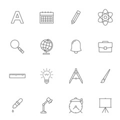 School education outline icons
