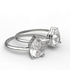 Diamond Rings. 3D illustration