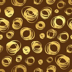 Seamless pattern with doodle golden ornament