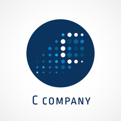 C web digital company logo. Letter "C" logo design template, web service technology logo, network digital icon