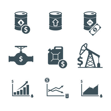 oil price icon set