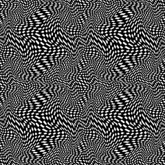 Vector hipster abstract geometry trippy pattern with 3d illusion, black and white seamless geometric background, subtle pillow and bad sheet print, creative art deco, simple texture,  