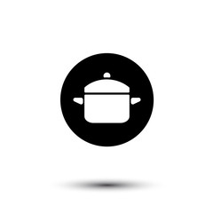Black and white vector saucepan icon