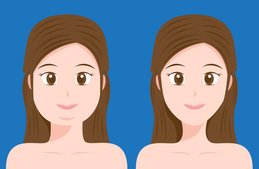fat and thin women vector