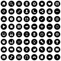 64 Flat Vector Icons for Web Business and Social