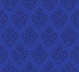 Fototapete Blue Seamless Repeating Vector Pattern. Elegant Design in Baroque Style Background Texture.  © Monkey Business