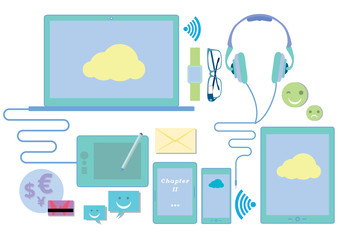 Vector Illustration Of Communication Technology Devices