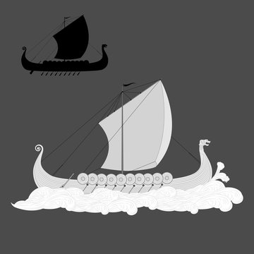 Viking drakkar longship
