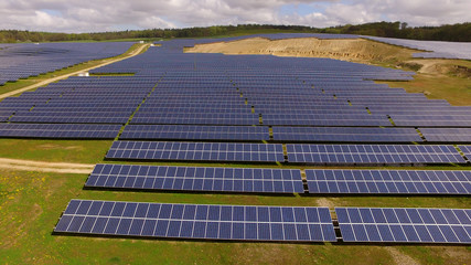 aerial view Solar panels Photovoltaic system