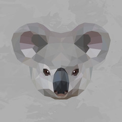Obraz premium Geometric koala head colored
