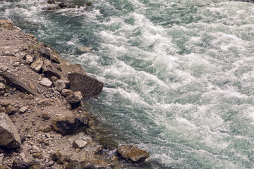  turbulent water in the river