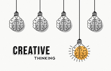 Naklejki  Kreatywny projekt koncepcji myślenia z ludzkimi mózgami