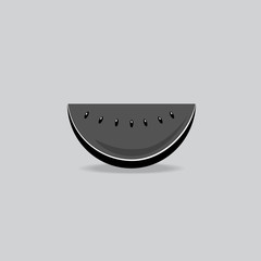Watermelon Icon - Isolated On Gray Background - Vector Illustration, Graphic Design