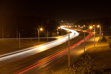 Fototapeta na wymiar Night road lights