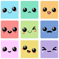 Cartoon faces. Set