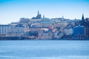 Stockholm, Sweden - March, 16, 2016: landscape with the image of Stockholm, Sweden
