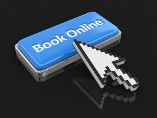 Cursor and button book on-line. Image with clipping path