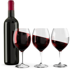 3d Weinprobe mit Rotwein.Wein trinken ist ein Genuss.