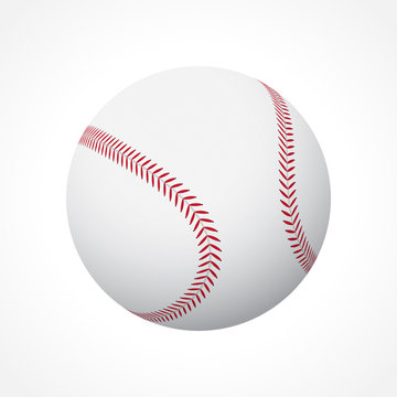 Realistic baseball ball on white background