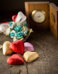 Valentines Day background with red hearts