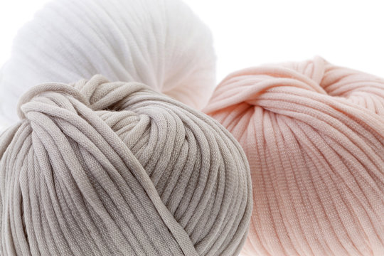 Pastel wool yarn balls