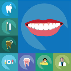 Vector - Flat dental design with shadow icons virgin