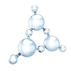 Glass molecule on white