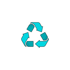 Recycling symbol vector logo isolated on white background, recycle sign icon,