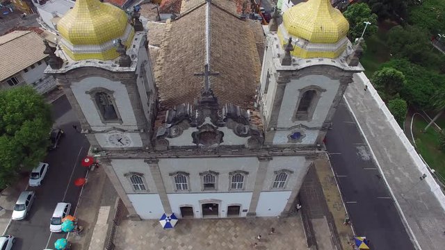 Aerial View of Igreja Nosso Senhor do Bonfim da Bahia church in Salvador Bahia Brazil