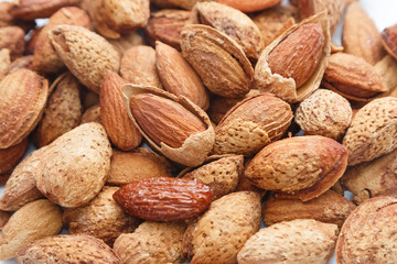 group of almonds background,isolate