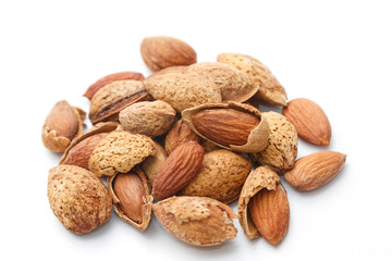group of almonds background,isolate