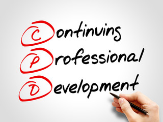 CPD - Continuing Professional Development, acronym business concept