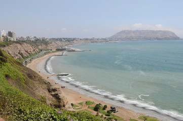 Obraz premium View at Miraflores Lima sea costline.