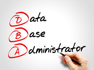 DBA - Database Administrator, acronym business concept