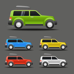 Different color cars vector illustration