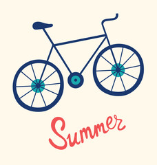 Vector summer illustration with bicycle